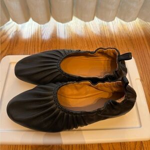 Mansur Gavriel Black Leather Ballet Flats 38 8